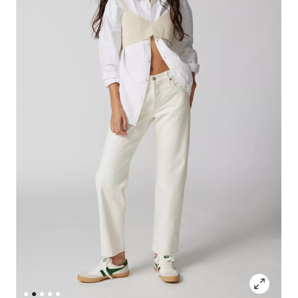 Levi white wedgie straight jeans